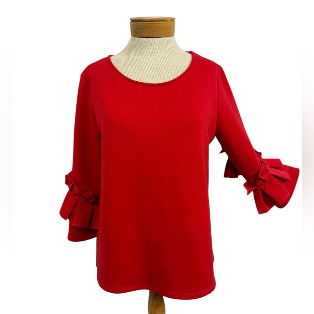 ✨ Halogen Red Ruffle-Sleeve Top | Size Small - Picture 8 of 8